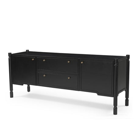 Phil Black Wood 2 Door 1 Drawer w/ Pull Down Media Console from Mercana - Luna Furniture