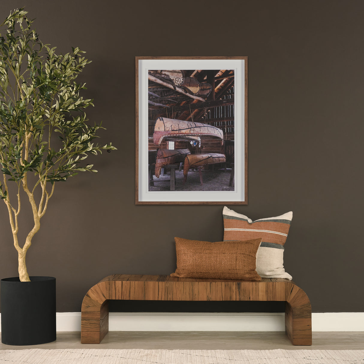 Canoe Barn by Deborah Revell Hand Embelished Framed Art Print Matted under Glass from Mercana - Luna Furniture