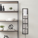 Navin 10x46.5 Black Metal Body White Fabric Shade Rectangular Wall Sconce from Mercana - Luna Furniture