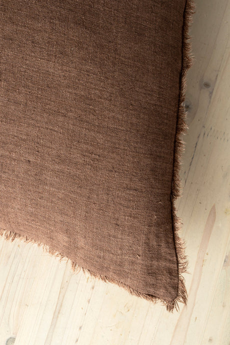 24x24 Lina Linen Pillow Mocha Cover, Set of 2 from Mercana - Luna Furniture
