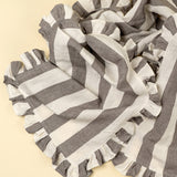 Ruffle Thick Stripe Table Runner - 112"L, Grey, Set of 2 from Mercana - Luna Furniture