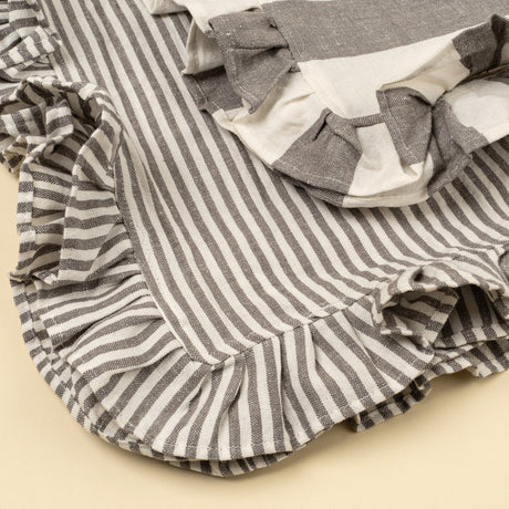 Ruffle Stripe Tea Towels S/2, Grey, Set of 2 from Mercana - Luna Furniture