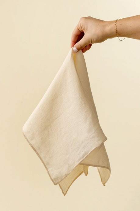 Stonewashed Linen Napkins S/4, Cream, Set of 4 from Mercana - Luna Furniture