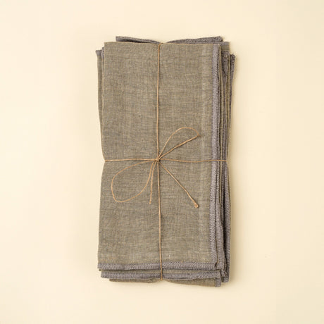 Stonewashed Linen Napkins S/4, Grey, Set of 4 from Mercana - Luna Furniture