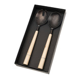 Maple Wood Salad Servers S/2, Tumbled Black, Set of 4 from Mercana - Luna Furniture