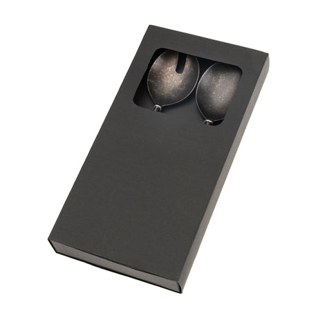 Maple Wood Salad Servers S/2, Tumbled Black, Set of 4 from Mercana - Luna Furniture
