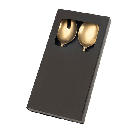 Maple Wood Salad Servers S/2, Tumbled Gold, Set of 4 from Mercana - Luna Furniture