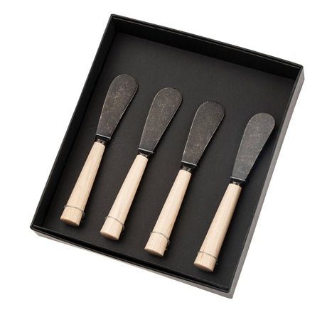 Maple Wood Spreaders S/4, Tumbled Black, Set of 4 from Mercana - Luna Furniture