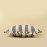 20x20 Ruffle Thick Stripe Pillow, Grey, Set of 2 from Mercana - Luna Furniture