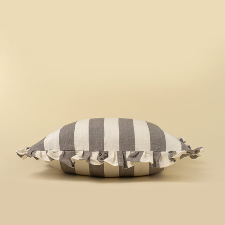 20x20 Ruffle Thick Stripe Pillow, Grey, Set of 2 from Mercana - Luna Furniture