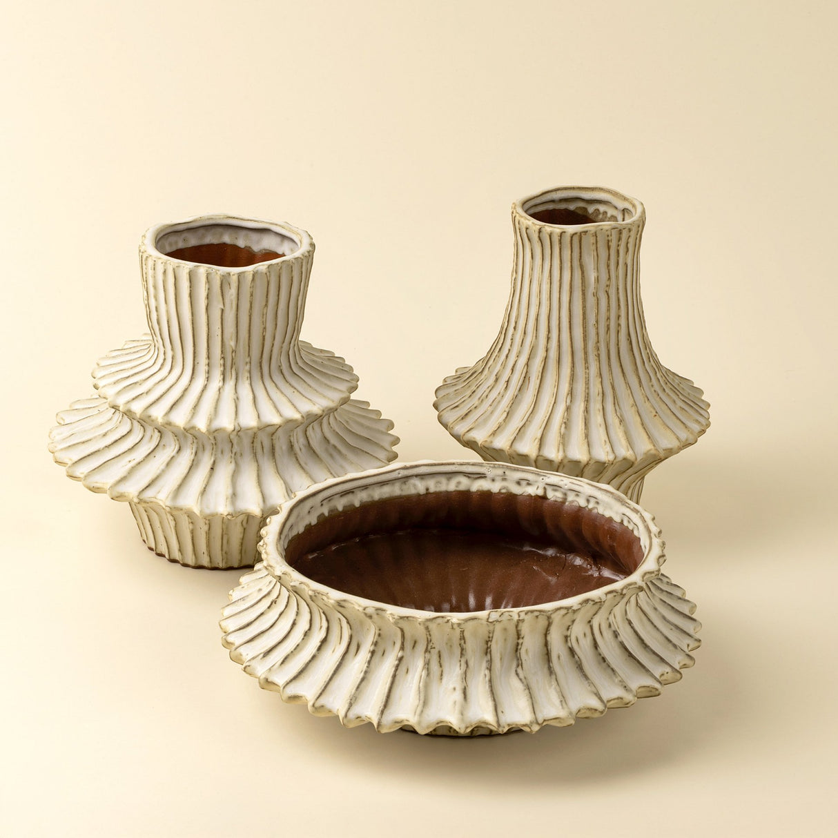 Stria Stoneware Vase, Set of 2 from Mercana - Luna Furniture