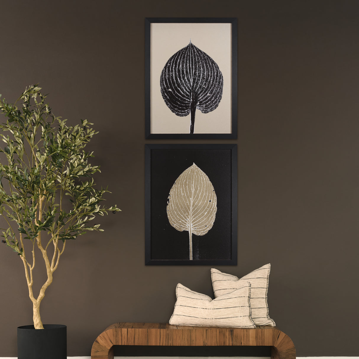 Hosta B by Mary Margaret Briggs a Hand Embellished Textured Framed Art Print from Mercana - Luna Furniture