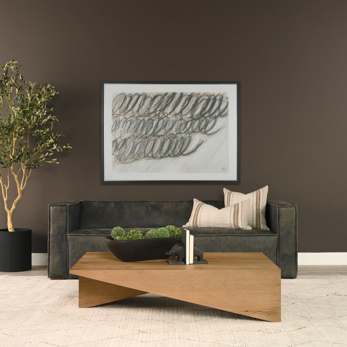 West Light Brown Oak Wood Rectangular Coffee Table from Mercana - Luna Furniture