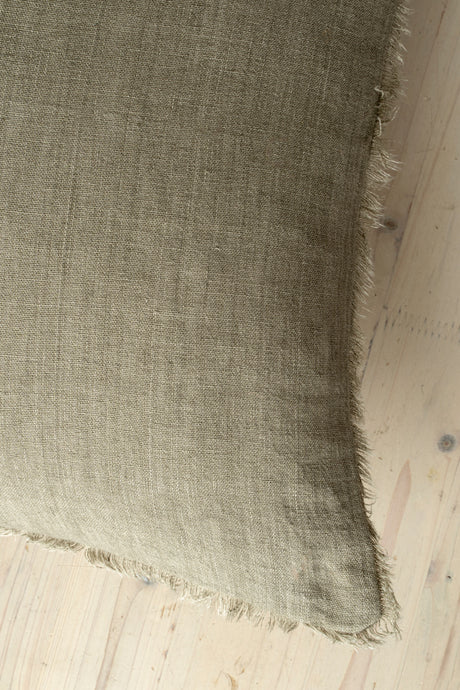 Lina 24x24 Linen Pillow Mink Cover w/Filler, Set of 2 from Mercana - Luna Furniture