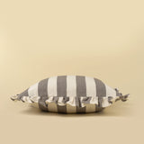 Ruffle 20x20 Thick Stripe Pillow, Grey w/Filler, Set of 2 from Mercana - Luna Furniture