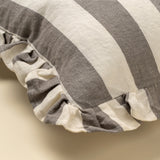 Ruffle 20x20 Thick Stripe Pillow, Grey w/Filler, Set of 2 from Mercana - Luna Furniture