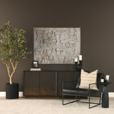 Cinder Distressed Dark Brown Wood Reeded 4-Door Closed Sideboard from Mercana - Luna Furniture