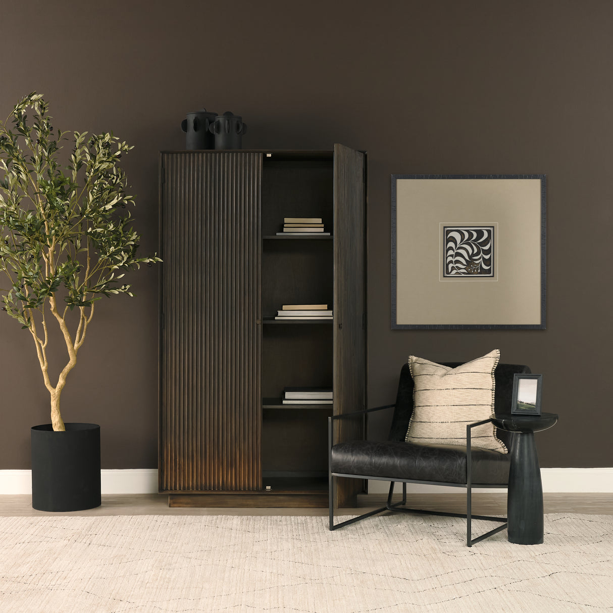Spanish Tile Dark IV by Mercana Studio Textured Framed Artwork Matted under Glass from Mercana - Luna Furniture