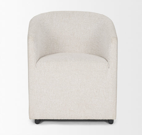 Sondra Cream Performance Fabric Upholstered Club Dining Chair from Mercana - Luna Furniture