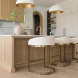 Hollyfield II Cream Fabric Seat W/ Gold Metal Base Counter Stool from Mercana - Luna Furniture