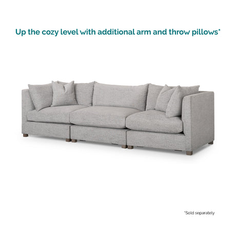 Valence 3 Piece Medium Gray Modular Sofa Set from Mercana - Luna Furniture