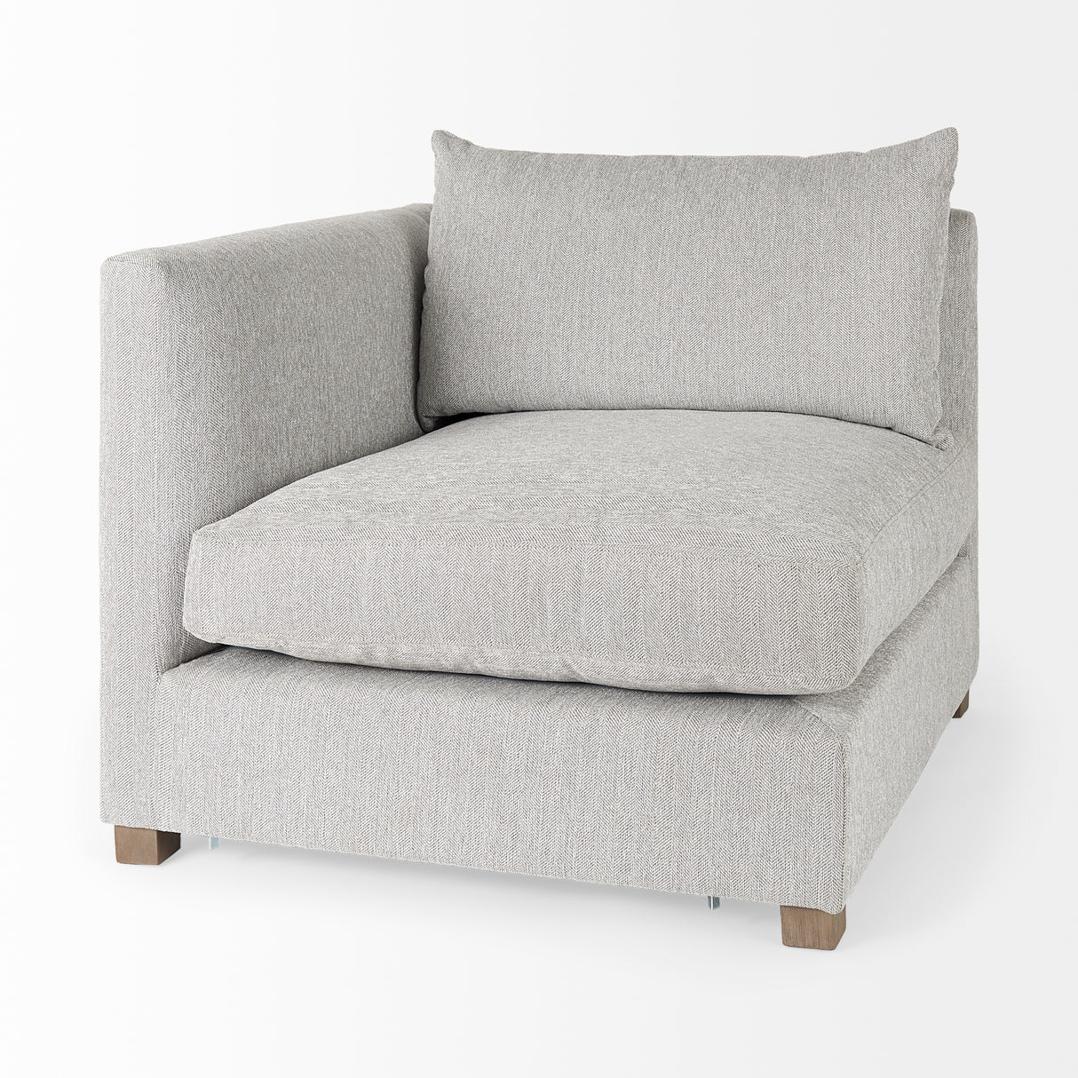 Valence 3 Piece Light Gray Modular Sofa Set (Included 2 x Ottoman)