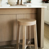 Brahma 30" Total Height White Washed Wood Stool from Mercana - Luna Furniture