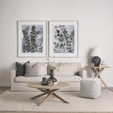 Farida 6.0L x 16.0W x 16.0H Light Gray Wool and Polyester Patterned Pouf from Mercana - Luna Furniture