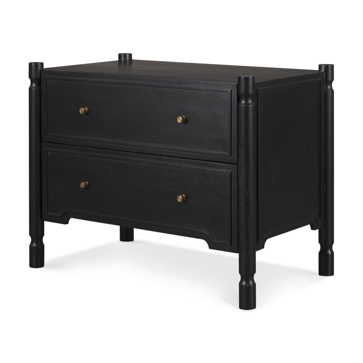 Phil Black Wood 2 Drawer Accent Cabinet from Mercana - Luna Furniture