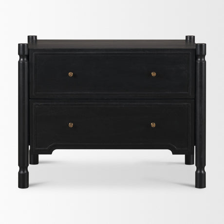 Phil Black Wood 2 Drawer Accent Cabinet from Mercana - Luna Furniture