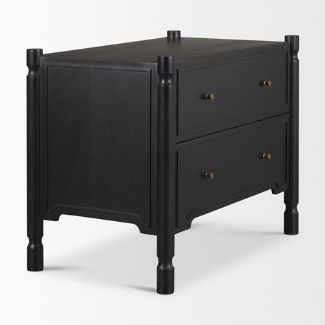 Phil Black Wood 2 Drawer Accent Cabinet from Mercana - Luna Furniture