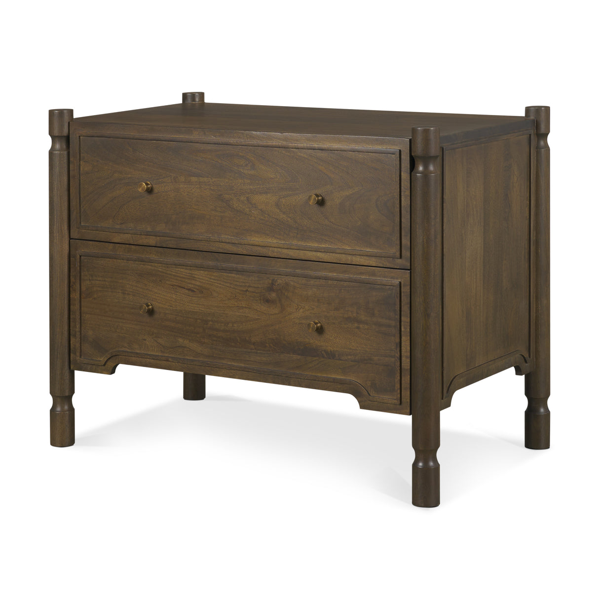 Phil Dark Brown Wood 2 Drawer Accent Cabinet from Mercana - Luna Furniture