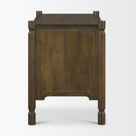 Phil Dark Brown Wood 2 Drawer Accent Cabinet from Mercana - Luna Furniture
