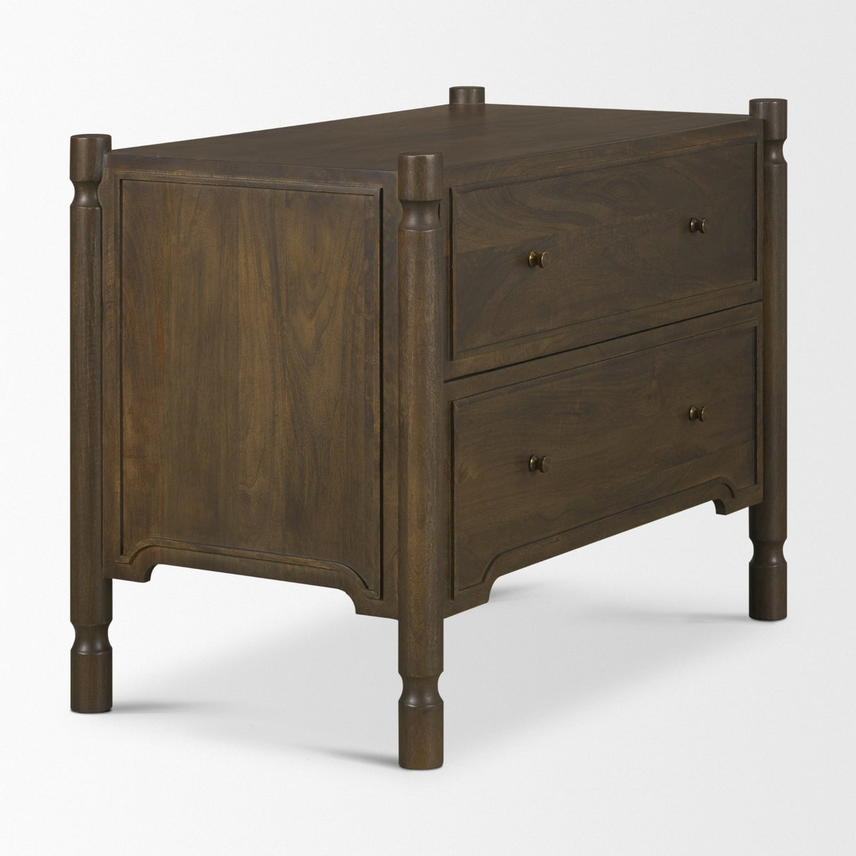 Phil Dark Brown Wood 2 Drawer Accent Cabinet from Mercana - Luna Furniture