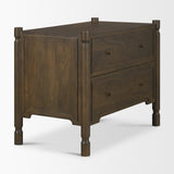 Phil Dark Brown Wood 2 Drawer Accent Cabinet from Mercana - Luna Furniture