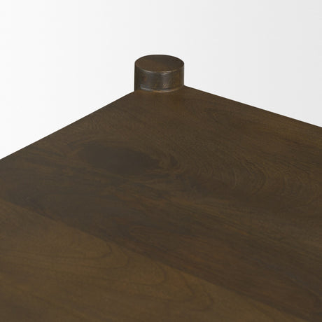 Phil Dark Brown Wood 2 Drawer Accent Cabinet from Mercana - Luna Furniture
