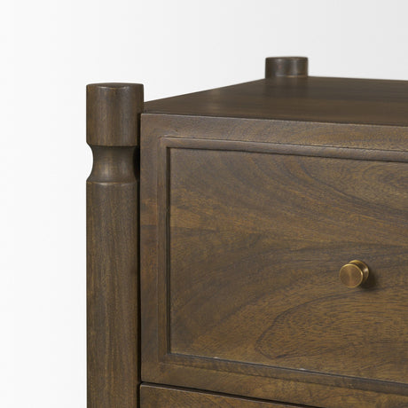 Phil Dark Brown Wood 2 Drawer Accent Cabinet from Mercana - Luna Furniture
