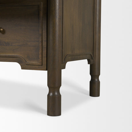 Phil Dark Brown Wood 2 Drawer Accent Cabinet from Mercana - Luna Furniture