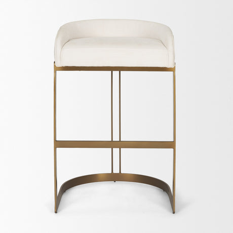 Hollyfield II Cream Fabric Seat W/ Gold Metal Base Bar Stool from Mercana - Luna Furniture