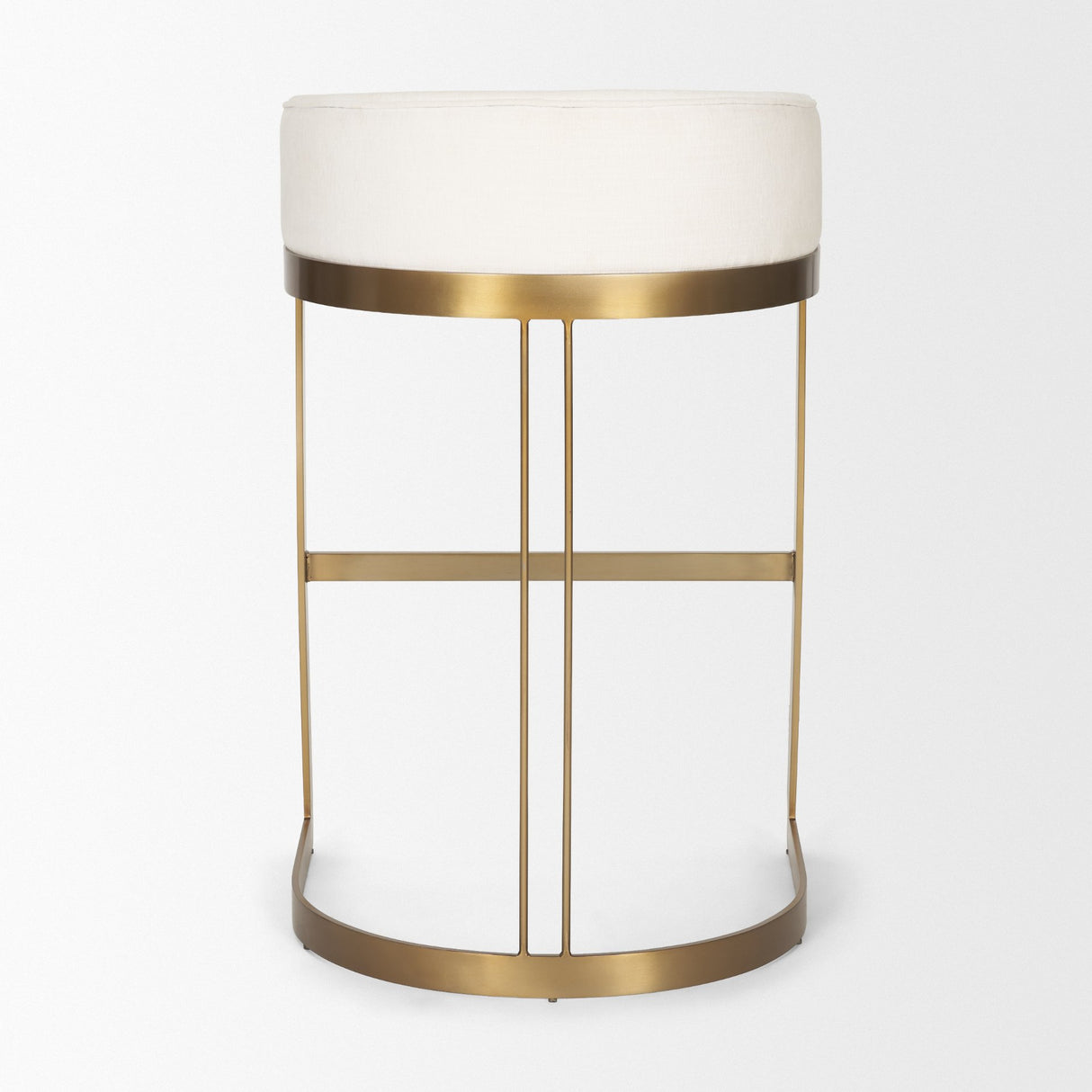 Hollyfield II Cream Fabric Seat W/ Gold Metal Base Bar Stool from Mercana - Luna Furniture