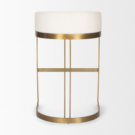 Hollyfield II Cream Fabric Seat W/ Gold Metal Base Bar Stool from Mercana - Luna Furniture