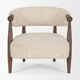 Lewis Oatmeal Fabric w/ Brown Wood Open Back Accent Chair from Mercana - Luna Furniture