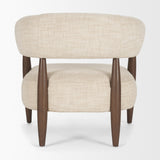 Lewis Oatmeal Fabric w/ Brown Wood Open Back Accent Chair from Mercana - Luna Furniture