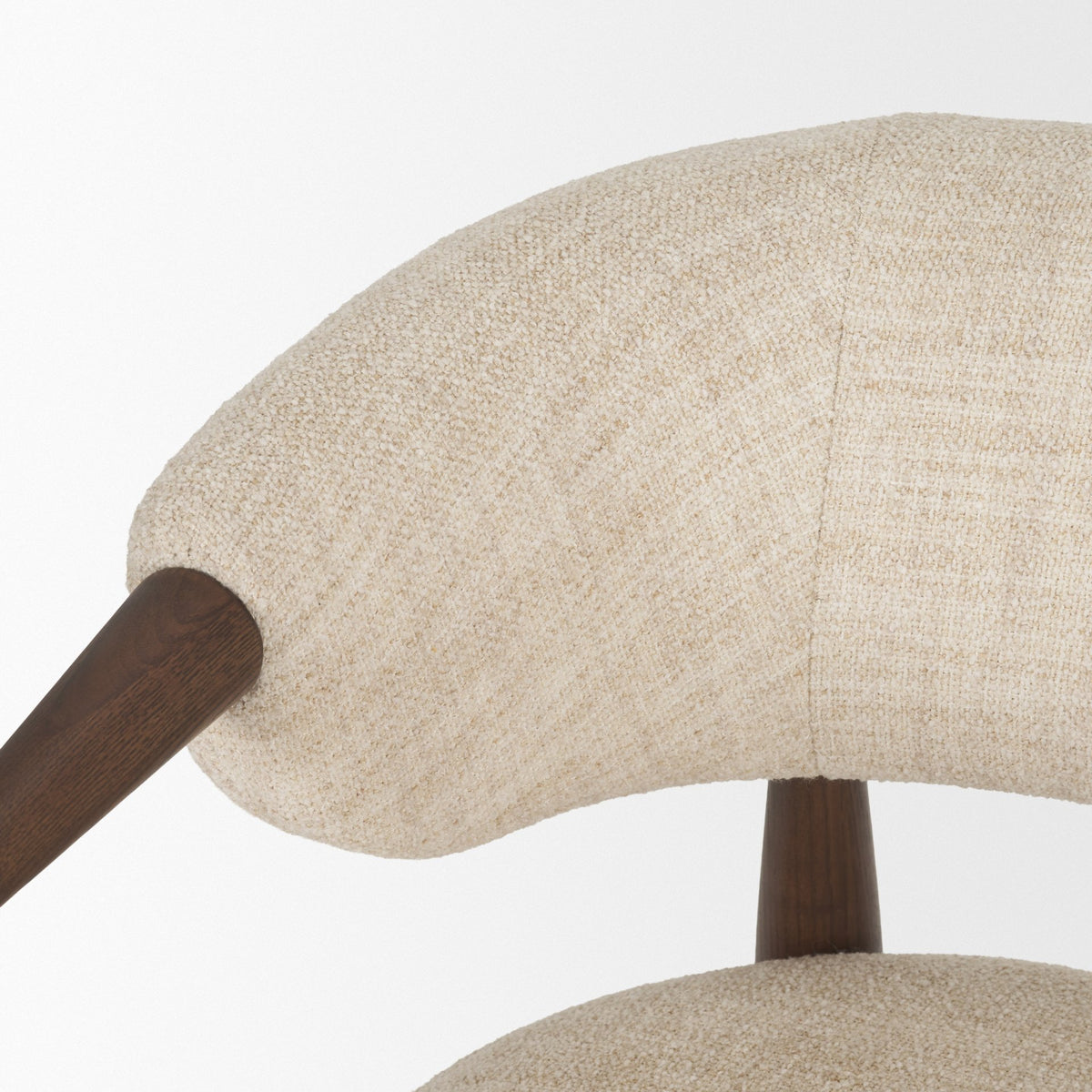 Lewis Oatmeal Fabric w/ Brown Wood Open Back Accent Chair from Mercana - Luna Furniture