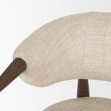 Lewis Oatmeal Fabric w/ Brown Wood Open Back Accent Chair from Mercana - Luna Furniture