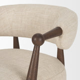 Lewis Oatmeal Fabric w/ Brown Wood Open Back Accent Chair from Mercana - Luna Furniture