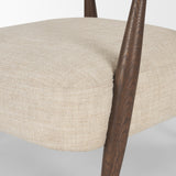Lewis Oatmeal Fabric w/ Brown Wood Open Back Accent Chair from Mercana - Luna Furniture