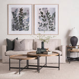 Marquisa 34.25L x 34.25W x 16.5H Small Brown Wood w/ Black Metal Coffee Table from Mercana - Luna Furniture