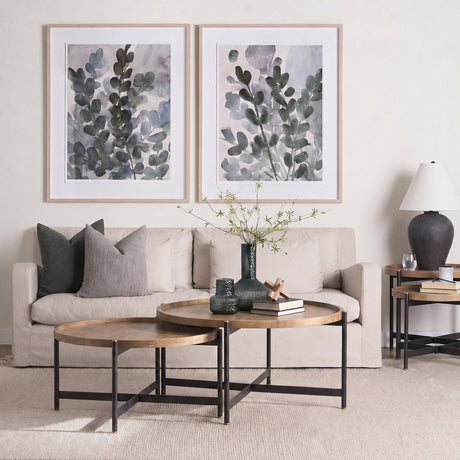 Marquisa 34.25L x 34.25W x 16.5H Small Brown Wood w/ Black Metal Coffee Table from Mercana - Luna Furniture