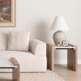 Athens Light Brown Wood w/ White Marble Accent Table from Mercana - Luna Furniture